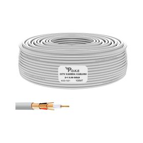 Poke PK-1021 100 mt Gold 2+1 CCTV 0.50 Kamera Kablosu