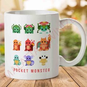 Pokemon Flat Design Pocket Monster Baskılı Kupa