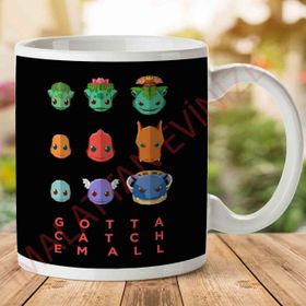 Pokemon Gotta Catch Em All Flat Face Baskılı Kupa