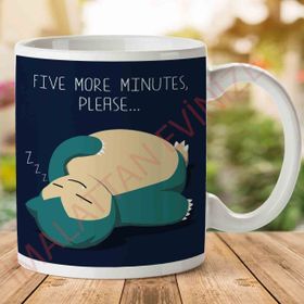 Pokemon Snorlax Five More Minutes Please Baskılı Kupa