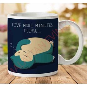Pokemon Snorlax Five More Minutes Please Baskılı Kupa
