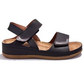 Polaris 104424BB Siyah Ortopedik Günlük Kadın Sandalet