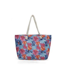 Polaris BIG FLORAL PLJ 4FX Mavi Kadın Plaj Çantası