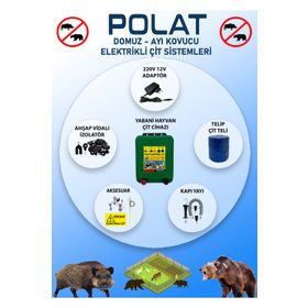 Polat Eko 220V 1000 mt 10-15 Dönüm Adaptörlü Elektrikli Çit