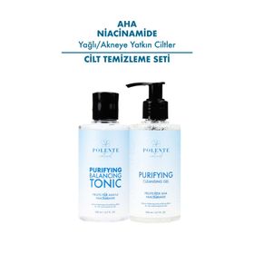 Polente Natural Yağlı ve Akneye Yatkın Ciltler AHA ve Niacinamide Arındırıcı Cilt Temizleme Seti