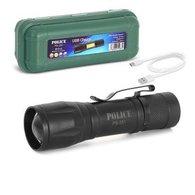 Police PS-351 Zoom ve Aydınlatma Işıklı Şarjlı El Feneri