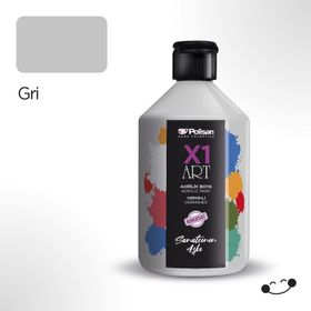 Polisan 500 ml Gri X1ART Vernikli Hobi Boyası