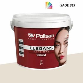 Polisan Elegans Extra Yarı Mat Antibakteriyel Küf Önleyici 2.5 lt Sade Bej Renk İç Cephe Boyası