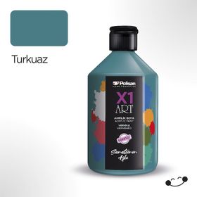 Polisan Turkuaz 500 ml X1 Art Vernikli Hobi Boyası