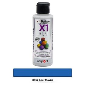 Polisan X1 Art Azur Mavisi 120 ml Multisurface Hobi Boyası