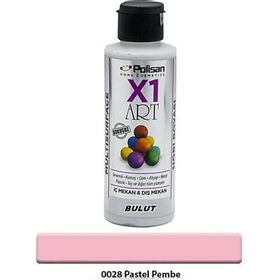 Polisan X1 Art Pastel Pembe 120 ml Multisurface Hobi Boyası