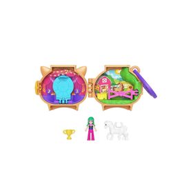 Polly Pocket GYV99 - Kahverengi At Sevimli Hayvanlar Kompakt Oyun Seti
