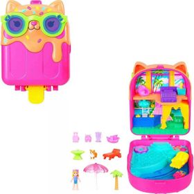 Polly Pocket JFG56 - Kitty Popsicle Resort Maceraları Kompakt Oyun Seti
