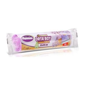 Polmix 55x60 cm Büzgülü Orta Boy Lavanta Kokulu Çöp Poşeti (6 adet)