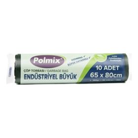 Polmix 65x80 cm Büyük Boy Siyah Çöp Torbası (20 adet)