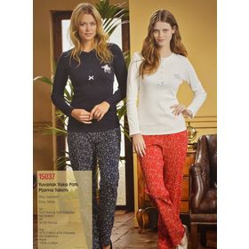 Polo 15037 Ekru Pijama Takım