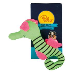 Polo 18 cm Peluş Çizgili Denizatı Yeşil/Mavi Köpek Oyuncağı