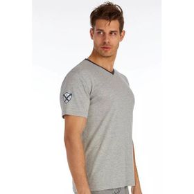 Polo 80151 Gri V Yaka Erkek T-shirt