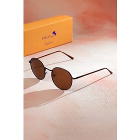 Polo Air PLG-2074C Kahverengi Yuvarlak Çerçeveli Polarize Erkek Güneş Gözlüğü