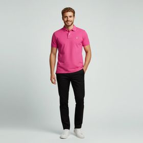 Polo Ralph Lauren 710937293033 Erkek Polo Yaka Pembe Tişört