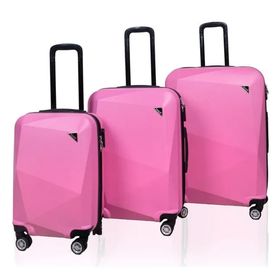 Polo Sky Elmas Pembe 3'lü Valiz Bavul Seti
