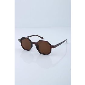 Polo55 Octagon Retro Tasarım Kahverengi Sekizgen PL22KG636 Unisex Güneş Gözlüğü