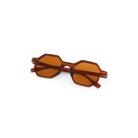 Polo55 Octagon Retro Tasarım Kahverengi Sekizgen PL22KG636 Unisex Güneş Gözlüğü