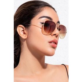 Polo55 PL22KG011 Tia Aviator Damla Model Metal Çerçeveli Rose-Kahve Kadın Güneş Gözlüğü