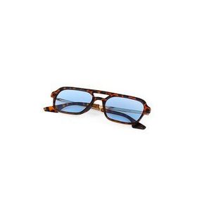 Polo55 PL23EG554 Leopard Çerçeve Mavi Lens Retro Tasarım Pilot Model Erkek Güneş Gözlüğü