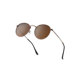 Polo55 PL23KG063 Polarize Round Metal Gümüş-Kahverengi Yuvarlak Kadın Güneş Gözlüğü