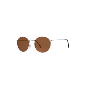 Polo55 PL23KG063 Polarize Round Metal Gümüş-Kahverengi Yuvarlak Kadın Güneş Gözlüğü