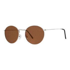 Polo55 PL23KG063 Polarize Round Metal Gümüş-Kahverengi Yuvarlak Kadın Güneş Gözlüğü