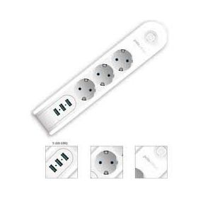 Polosmart MP09 2 m Beyaz Termal Akım Korumalı Uzatma Kablosu