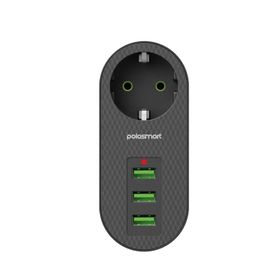 PoloSmart MP11 3 Siyah USB Termal Akım Korumalı Priz