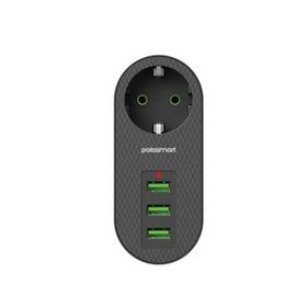 PoloSmart MP11 3 Siyah USB Termal Akım Korumalı Priz