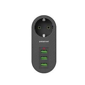 PoloSmart MP11 3 Siyah USB Termal Akım Korumalı Priz