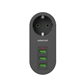 PoloSmart MP11 3 Siyah USB Termal Akım Korumalı Priz
