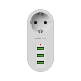 Polosmart MP11 3 Usb'li Termal Akım Korumalı Beyaz Priz