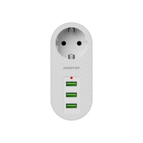 Polosmart MP11 3 Usb'li Termal Akım Korumalı Beyaz Priz