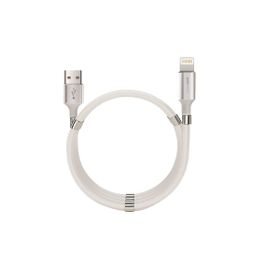 PoloSmart PSM66 Beyaz 1 mt Mıknatıslı Sarmal Şarj ve Data Kablosu