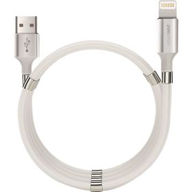 PoloSmart PSM66 Beyaz 1 mt Mıknatıslı Sarmal Şarj ve Data Kablosu