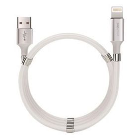 PoloSmart PSM66 Beyaz 1 mt Mıknatıslı Sarmal Şarj ve Data Kablosu