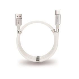 PoloSmart PSM67 Beyaz 1 mt Type C Mıknatıslı Sarmal Şarj Ve Data Kablosu