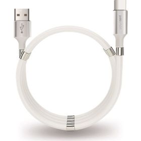 PoloSmart PSM67 Beyaz 1 mt Type C Mıknatıslı Sarmal Şarj Ve Data Kablosu