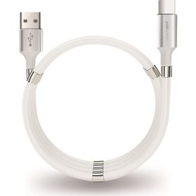 PoloSmart PSM67 Beyaz 1 mt Type C Mıknatıslı Sarmal Şarj Ve Data Kablosu
