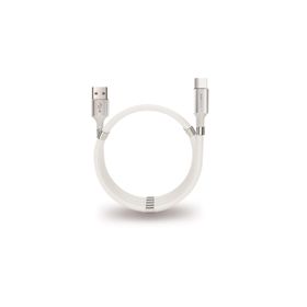 PoloSmart PSM67 Beyaz 1 mt Type C Mıknatıslı Sarmal Şarj Ve Data Kablosu