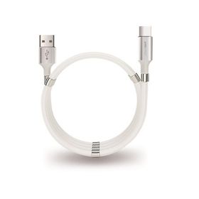 PoloSmart PSM67 Beyaz 1 mt Type C Mıknatıslı Sarmal Şarj Ve Data Kablosu