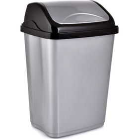 Poly Time Gri Sallanır Kapak 50 lt 68x41x33 cm Ofis Banyo Mutfak Bahçe Çöp Kutusu Kovası