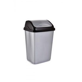 Poly Time Gri Sallanır Kapak 50 lt 68x41x33 cm Ofis Banyo Mutfak Bahçe Çöp Kutusu Kovası