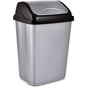 Poly Time Gri Sallanır Kapak 50 lt 68x41x33 cm Ofis Banyo Mutfak Bahçe Çöp Kutusu Kovası